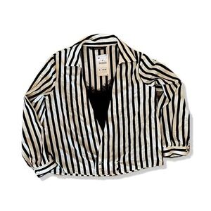 NWT Zara black and white long sleeve shirt